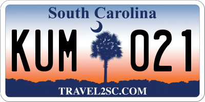 SC license plate KUM021