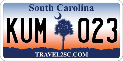 SC license plate KUM023