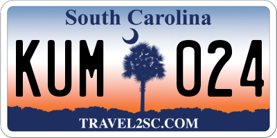 SC license plate KUM024