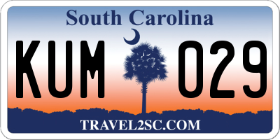SC license plate KUM029