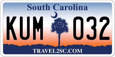SC license plate KUM032