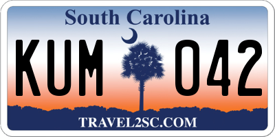SC license plate KUM042