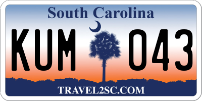 SC license plate KUM043
