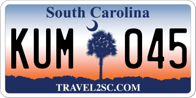 SC license plate KUM045