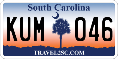 SC license plate KUM046