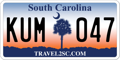 SC license plate KUM047