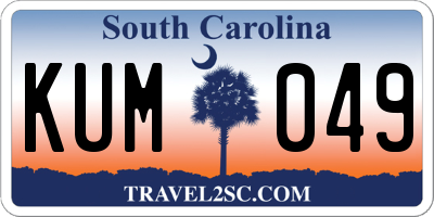 SC license plate KUM049
