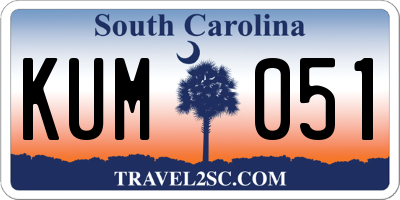 SC license plate KUM051