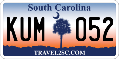 SC license plate KUM052