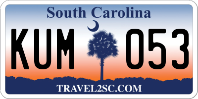 SC license plate KUM053