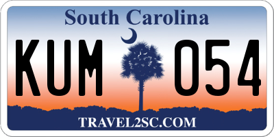 SC license plate KUM054