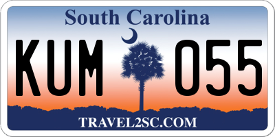 SC license plate KUM055