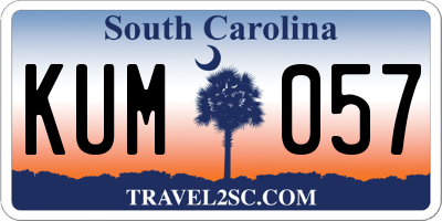 SC license plate KUM057