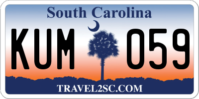 SC license plate KUM059