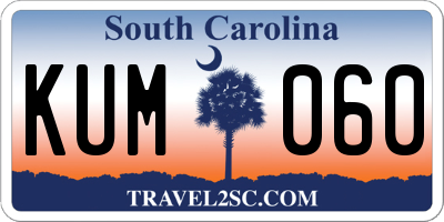SC license plate KUM060