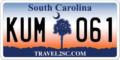 SC license plate KUM061