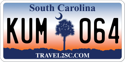 SC license plate KUM064