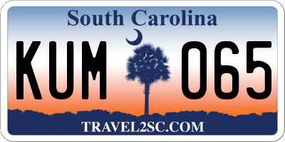 SC license plate KUM065