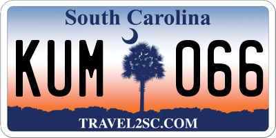 SC license plate KUM066