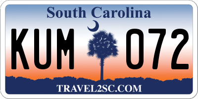SC license plate KUM072