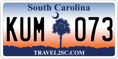 SC license plate KUM073