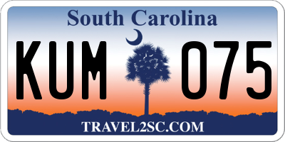 SC license plate KUM075