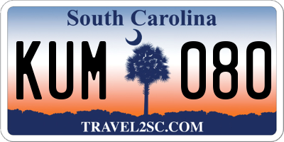 SC license plate KUM080