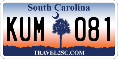 SC license plate KUM081