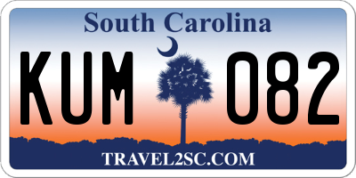 SC license plate KUM082