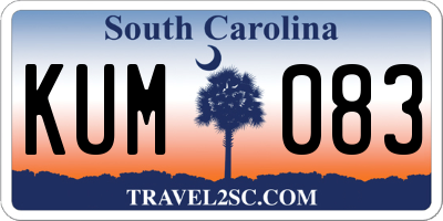 SC license plate KUM083