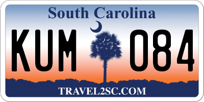 SC license plate KUM084