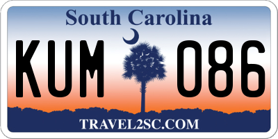 SC license plate KUM086