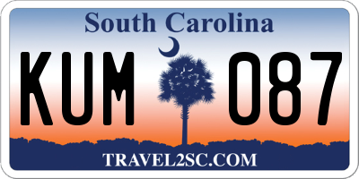SC license plate KUM087