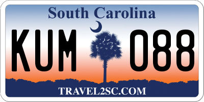 SC license plate KUM088