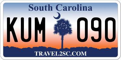 SC license plate KUM090