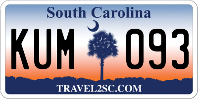 SC license plate KUM093