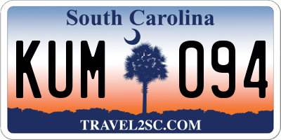 SC license plate KUM094