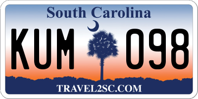 SC license plate KUM098