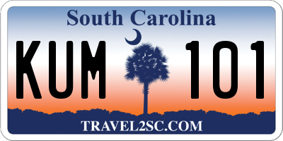 SC license plate KUM101
