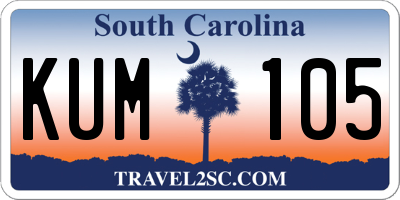 SC license plate KUM105