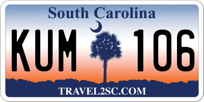 SC license plate KUM106