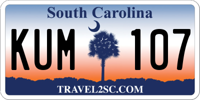 SC license plate KUM107