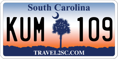 SC license plate KUM109