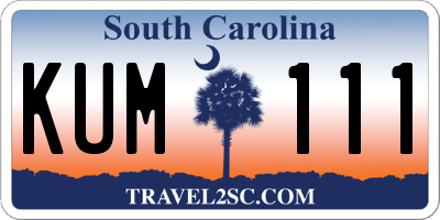 SC license plate KUM111