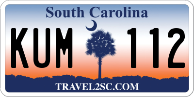 SC license plate KUM112
