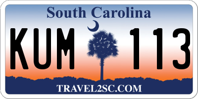 SC license plate KUM113