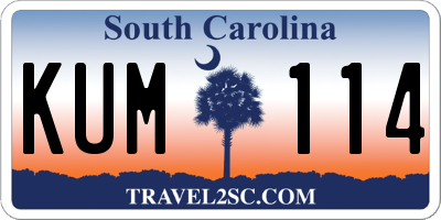 SC license plate KUM114