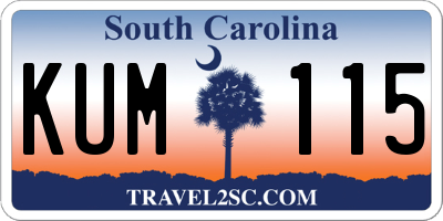 SC license plate KUM115