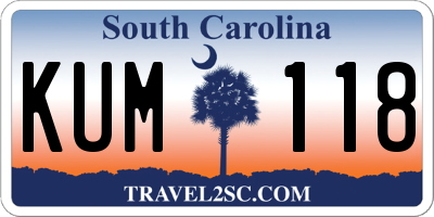 SC license plate KUM118