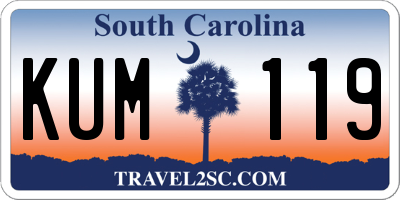 SC license plate KUM119